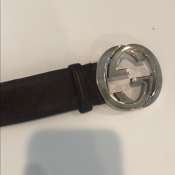Gucci Mens belt GG size 40 dark brown - Picture 1 of 8